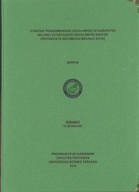 Strategi Pengembangan Usaha Mikro Di Kabupaten Malinau (Studi Kasus Usaha Mikro Sektor Pertanian Di Kecamatan Malinau Kota)