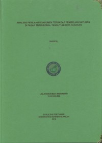 Analisis Perilaku Konsumen Terhadap Pembelian Sayuran Di Pasar Tradisional Tenguyun Kota Tarakan