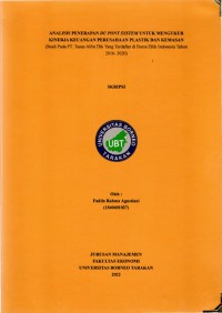 Analisis Penerapan DU Pont System Untuk Mengukur Kinerja Keuangan Perusahaan Plastik Dan Kemasan (Studi Pada PT Tunas Alfin Tbk Yang Terdaftar Di Bursa Efek Indonesia Tahun 2016- 2020)