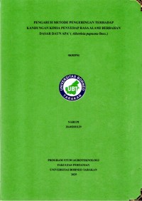PENGARUH METODE PENGERINGAN TERHADAP KANDUNGAN KIMIA PENYEDAP RASA ALAMI BERBAHAN DASAR DAUN APA’ ( Albertisia Papuana Becc.)