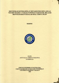 Identifiksi Keterampilan Metakognisi Siswa Kelas VIII SMP Negeri 11 Tarakan Ditinjau Dari Hasil Belajar Menyelesaikan Masalah Soal Cerita SPLDV