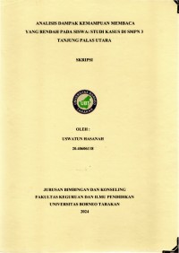Analisis Dampak Kemampuan Membaca Rendah Pada Siswa: Studi Kasus Di SMPN 3 Tanjung Palas Utara