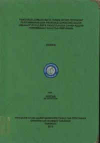 Pengaruh Jumlah Mata Tunas Setek Terhadap Pertumbuhan Dan Produksi Singkong Gajah (Manihot esculenta crantz) Pada Lahan Kebun Percobaan Fakultas Pertanian