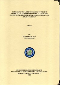 Comparing The Listening Skills Of The 2013 Curriculum And Merdeka Curriculum Of The Eleventh-Grade Students Of SMAN 1 Malinau And SMAN 3 Malinau