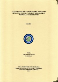 Analisis Kemampuan Komunikasi Matematis Siswa SMA Negeri 4 Tarakan Berdasarkan Perbedaan Jenis Kelamin