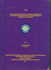 Aspek Hukum Pengaturan Protokol Kesehatan Dalam Penanganan Covid-19 Oleh Pemerintah Daerah Kota Tarakan