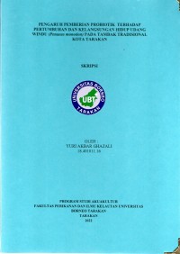Pengaruh Pemberian Probiotik Terhadap Pertumbuhan Dan Kelangsungan Hidup Udang Windu (Penaeus monodon) Pada Tambak Tradisional Kota Tarakan