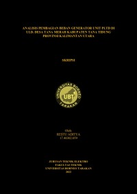 Analisis Pembagian Beban Generator Unit PLTD Di ULD. Desa Tana Merah Kabupaten Tana Tidung Provinsi Kalimantan Utara