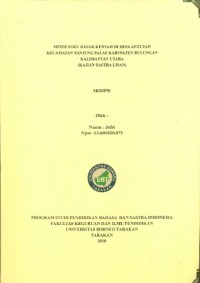 Mitos Suku Dayak Kenyah Di Desa Antutan Kecamatan Tanjung Palas Kabupaten Bulungan Kalimantan Utara (Kajian Sastra Lisan)