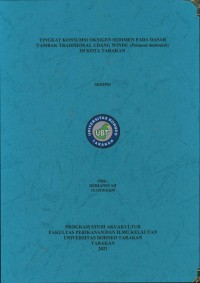 Tingkat Konsumsi Oksigen Sedimen Pada Dasar Tambak Tradisional Udang Windu (Penaeus monodon) Di Kota Tarakan