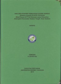 Analisis Efisiensi Pemasaran Daging Kerbau (Bubalus bubalis) Di Kota Tarakan (Studi Kasus Di PT Sri Kencana Lestari Kelurahan Sebengkok Kecamatan Tarakan Tengah  Kota Tarakan)