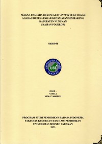 Makna Upacara Hukum Adat Antugi Suku Dayak Agabag Di Desa Pagar Kecamatan Sembakung Kabupaten Nunukan (Kajian Folklor)
