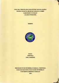 Upacara Hukum Adat Dolop Di Desa Tanjung Hilir Kecamatan Lumbis Kabupaten Nunukan (Kajian Folklor)
