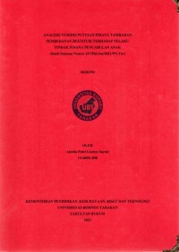 Analisis Yuridis Putusan Pidana Tambahan Pembebanan Restitusi Terhadap Pelaku Tindak Pidana Pencabulan Anak (Studi Putusan Nomor 247/PID.SUS/2021/PN.TAR)