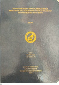 Estimasi Kebutuhan Air Pada Jaringan Irigasi Berdasarkan Pola Tanam Di Desa Gunawan Kecamatan Sesayap Kabupaten Tana Tidung
