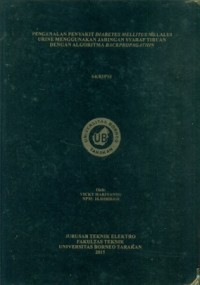 Pengenalan Penyakit Diabetes Mellitus Melalui Urine Menggunakan Jaringan Syaraf Tiruan Dengan Algoritma Backpropagation