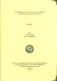 Analisis Kesalahan EYD Pada Surat Masuk Di SDN 003 Tanjung Palas Utara