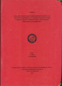 Perlindungan Hukum Terhadap Konsumen Atas Kualitas Air PDAM Kota Tarakan Di Tinjau Dari  Undang-Undang Nomor 8 Tahun 1999 Tentang Perlindungan Konsumen