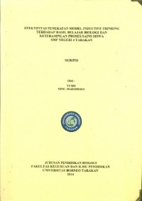 Efektivitas Penerapan Model Inductive Thinking Terhadap Hasil Belajar Biologi Dan Keterampilan Proses Sains Siswa SMP Negeri 4 Tarakan