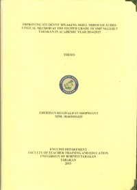 Improving Students’ Speaking Skill Through Audiolingual Method At The Eighth Grade Of SMP Negeri 5 Tarakan In Academic Year 2014/2015